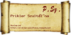 Prikler Szultána névjegykártya